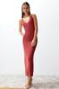 Women's Fashion New Dress Dusty Rose Maxi Knitwear Basic Dress