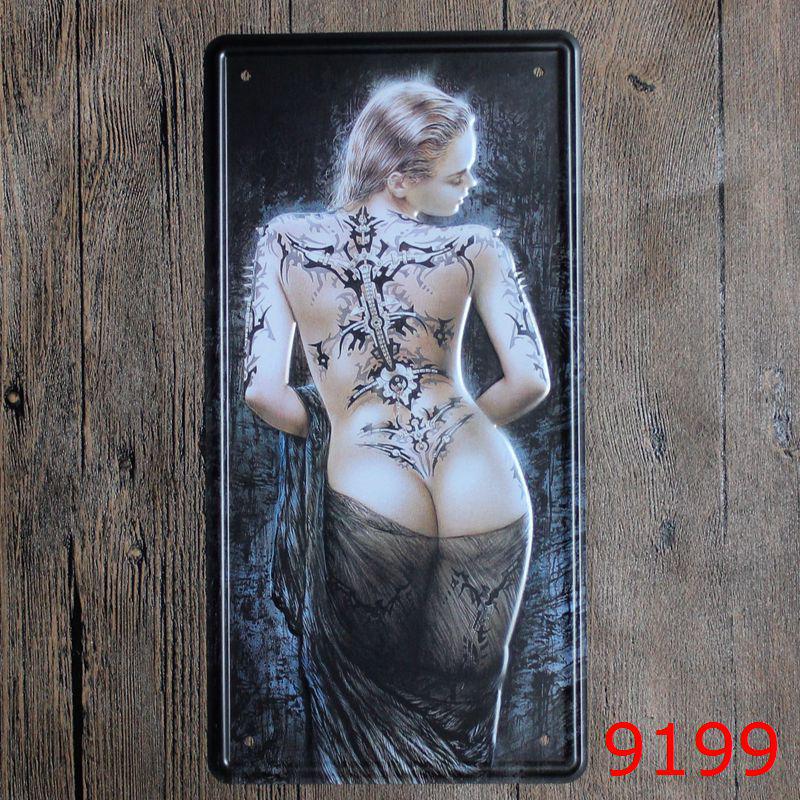 Европейская и американская тематика Жестяная табличка Номерной знак - Винтажный декор для ресторанов и кафе