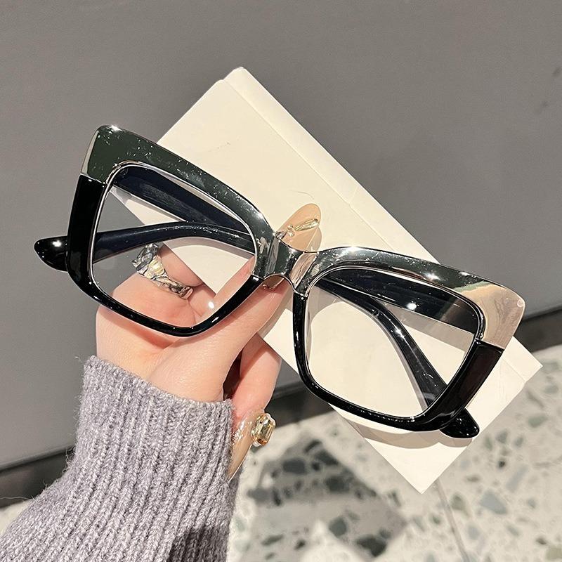 Non-polarized Sunglasses for Women Fashion Retro Cat-eye High-definition Fashionable Anti-blue Light Large Frame Casual Eyewear
