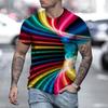 New Summer Men's Fashion T-shirt Personality Vortex Printed Men's T-shirt Top
