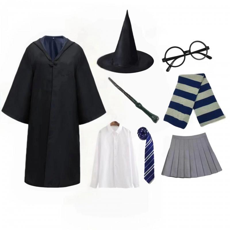 Harry Potter Cosplay Robe Wizard Cloak Halloween Costume Students School Uniform