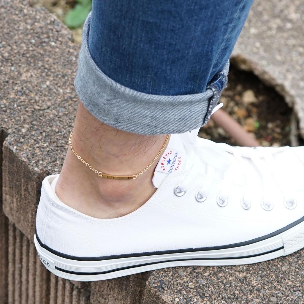 Браслет на ногу для женщин и мужчин, тонкая пластина из розового золота с регулировкой [Alavel] [металл, гипоаллергенный], несмываемый