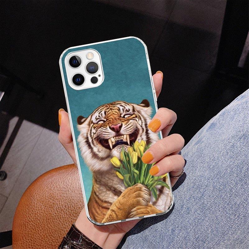 Премиальный Чехол для Телефона с Рисунком Тигра Для iPhone 13 12 Mini 11 Pro Max XS XR X SE 7 8 Plus 5S 5 6S 6 Подарочная Печатная Крышка Fundas