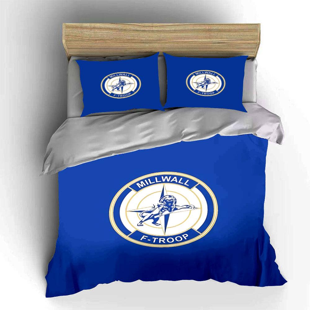 Millwall Lion Logo Blue Print Bedding Duvet Cover Set Duvet Cover Pillowcases (1*Duvet Cover 2*Pillowcases, without duvet insert)