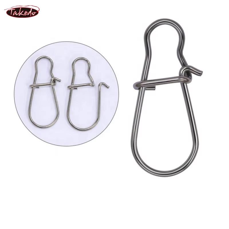 TAKEDO 1000PCS/BAG Reinforced Fishing Snap Stainless Steel Fishing Accessories Powerful Connector Hook and Lure YM-2004