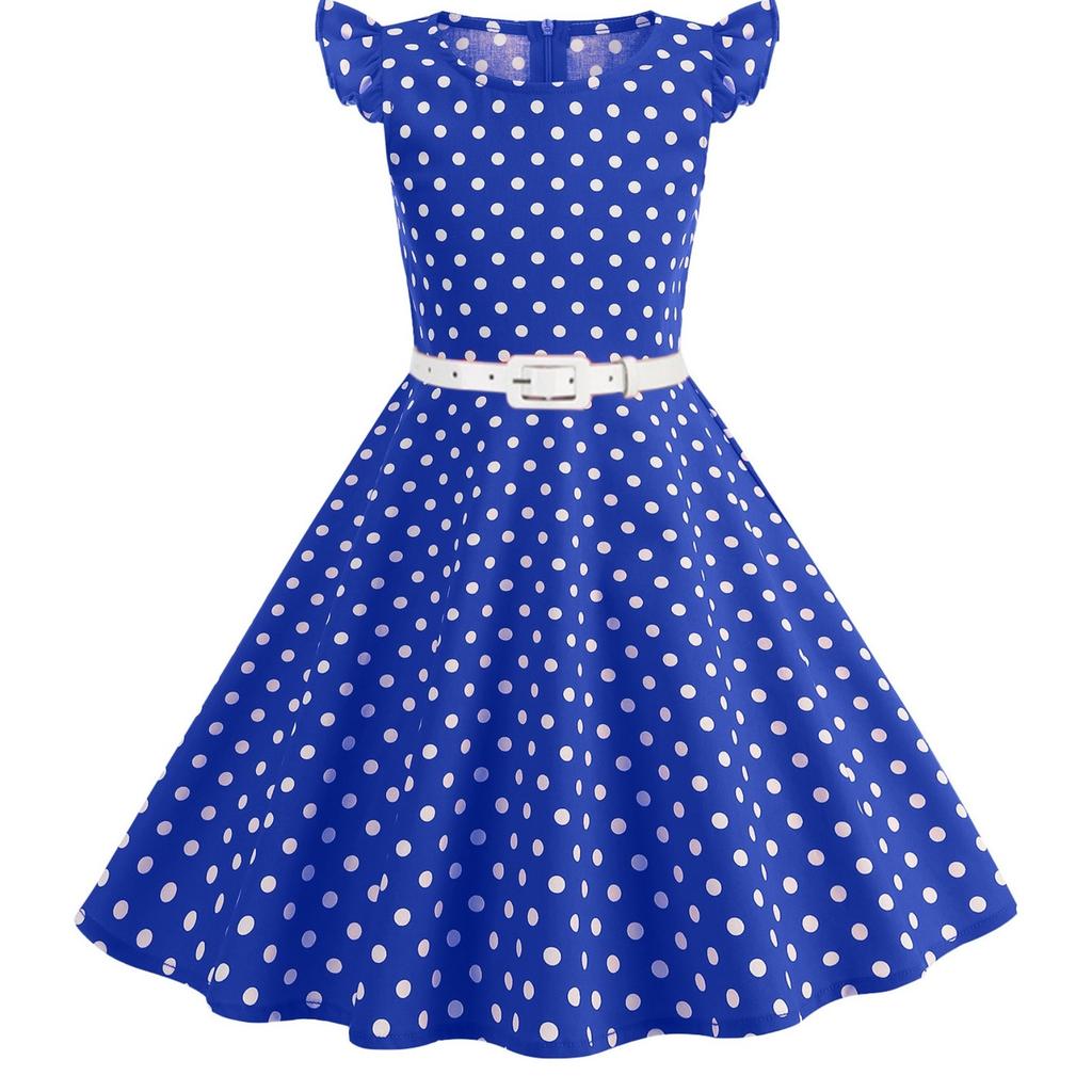 Модное детское платье в горошек, свежая ретро-юбка