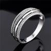 925 Sterling Silver Rings European Style Fashion Micro Pave Clear Zircon Multilayer Lines Ring Women Girls Gifts Jewelry