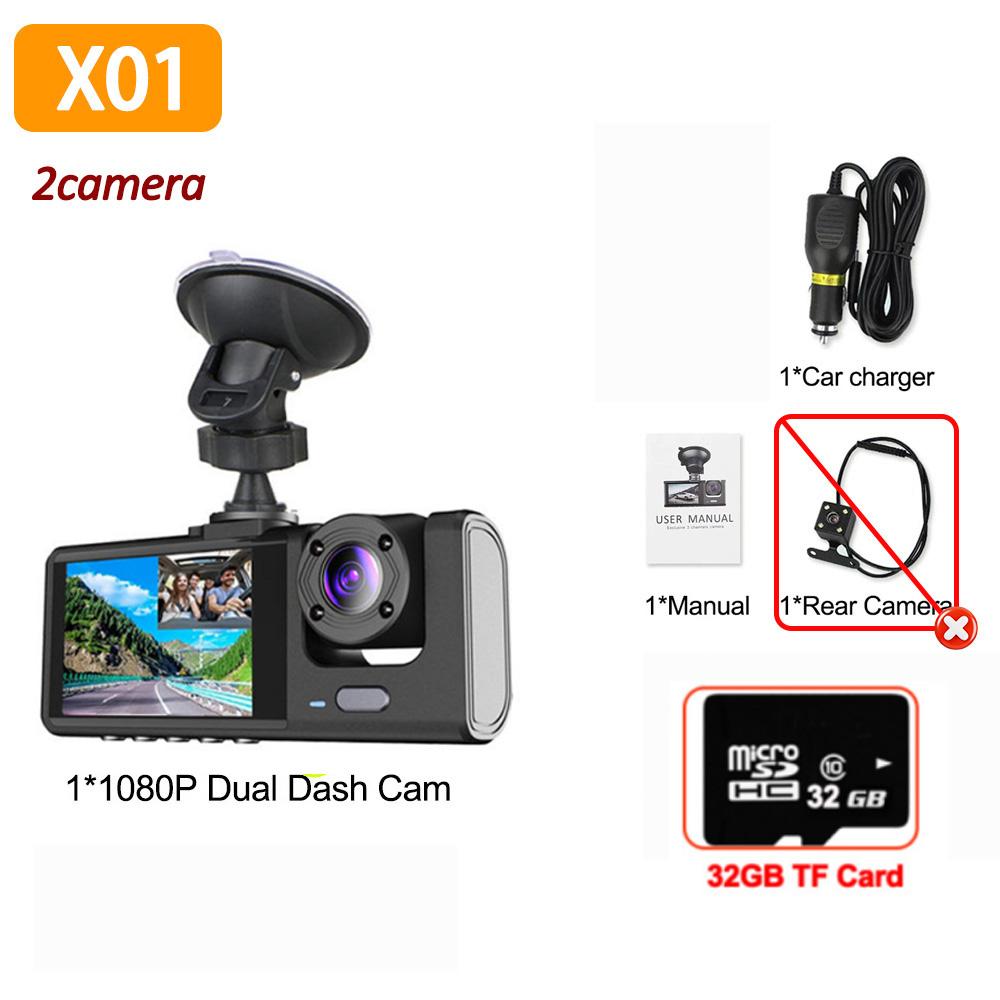 2/3 Camera Dash Cam W/ IR Night Vision Loop Recording & 2" IPS Screen 1080P DVR recorder, video recorder,Car accessories