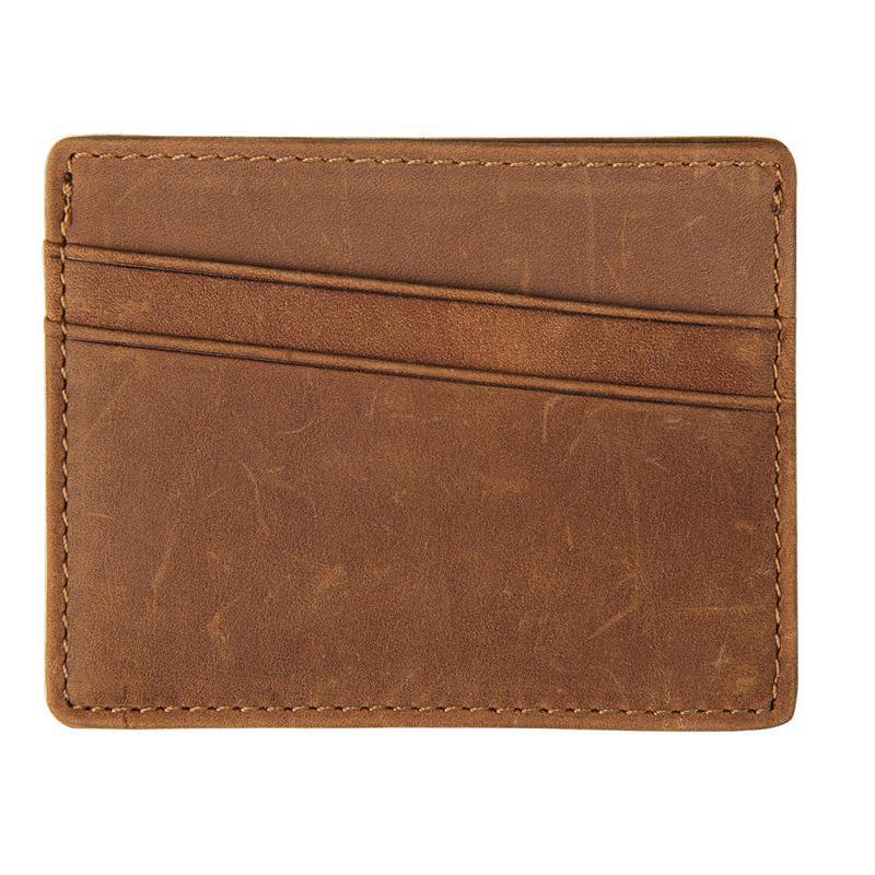 Jiameida Vintage Genuine Leather RFID Card Holder & Coin Purse