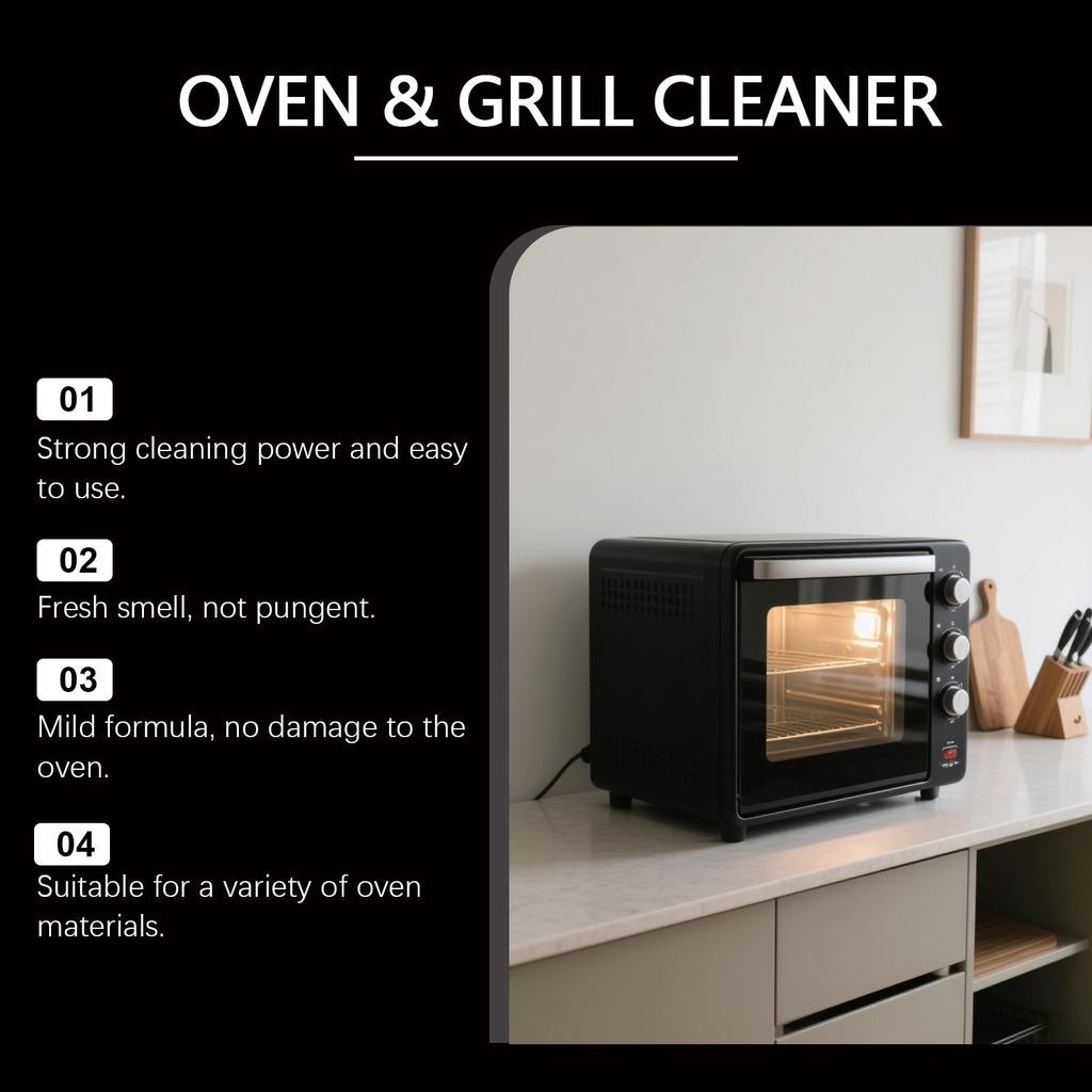 Средство для чистки духовки Бытовое средство для чистки кухни Масло и грязь Спрей для чистки духовки Подходит для различных духовок, 237 мл