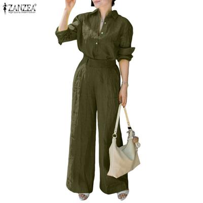 Женский повседневный костюм из двух частей с длинным рукавом и брюками