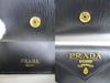 Оригинальный кошелек PRADA трифолд из черной кожи, компактный кошелек #a873  Восстановленный