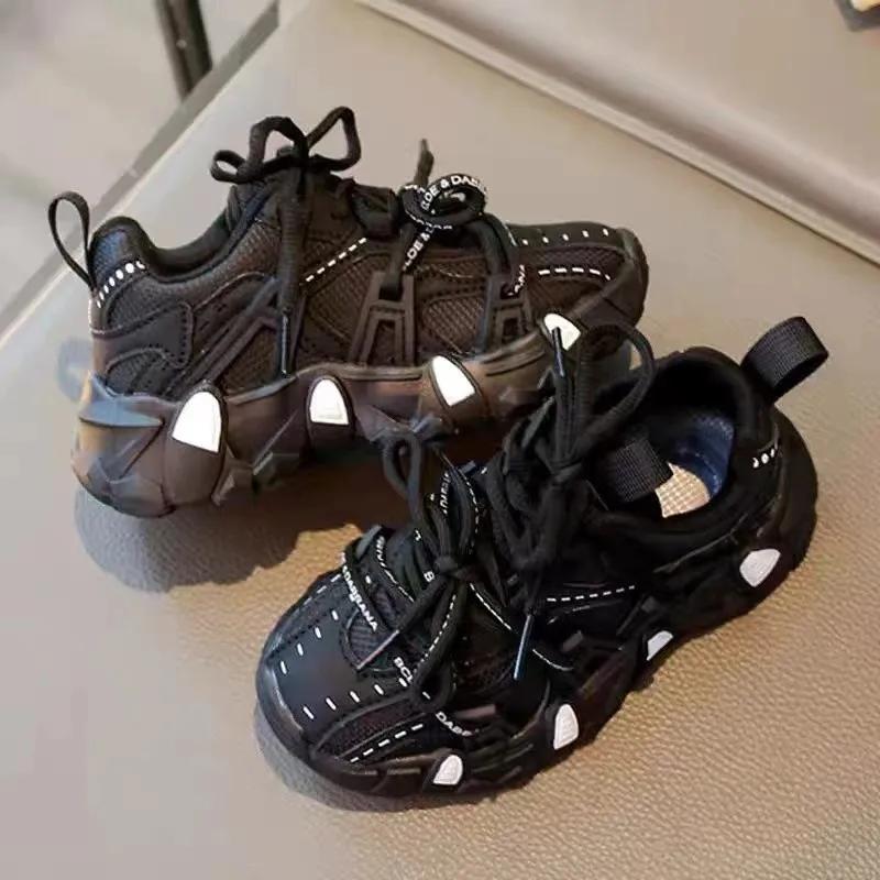 Детские кроссовки для девочек, массивные, универсальные, детские, баскетбольные, модные, нескользящие, для бега, для мальчиков, школьные, черные, повседневные