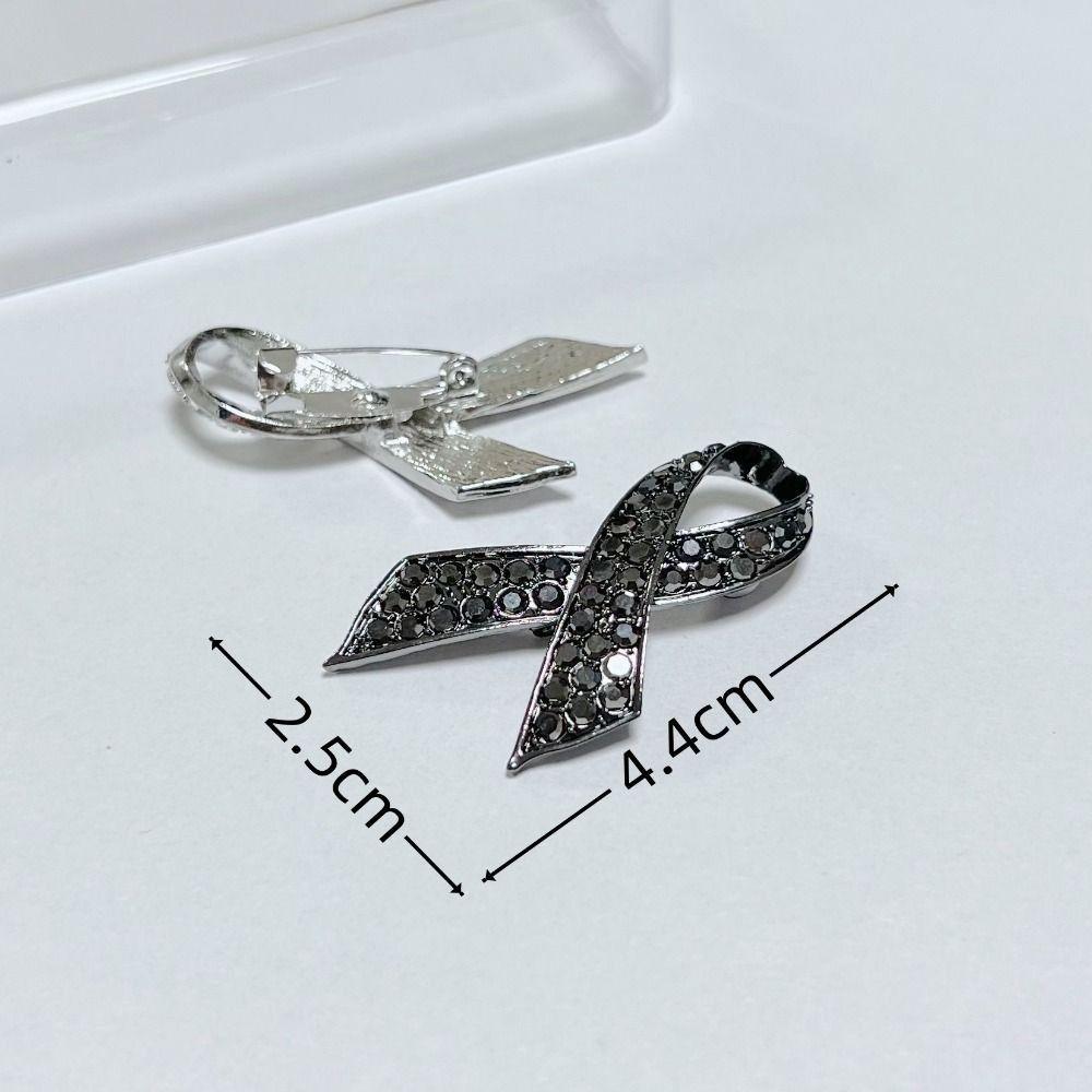 Черный Памятный Черный Значок Сувенир Похоронный Значок Скорби Стразы Сплав Черная Лента Брошь-Булавка Для Похорон и Скорби