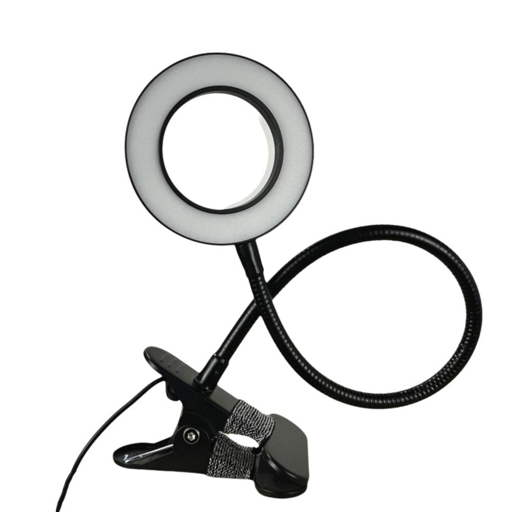 Лампа-лупа со светодиодной подсветкой, 5-кратное увеличение, регулируемые уровни, гибкий зажим, настольная лампа, защита глаз, 3 цвета света