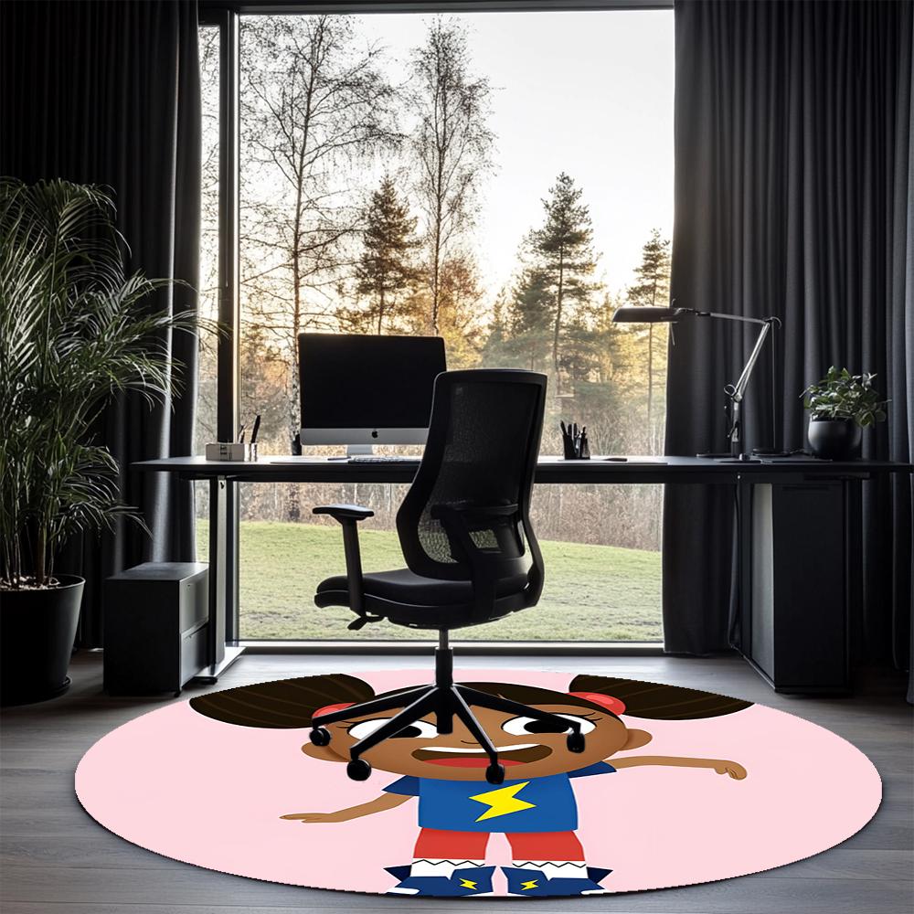 Yakka Dee Printed Round Rug Carpet Chair Rug Area Rug Entryway Doormats,for Office Chair Living Room Bedroom Kitchen Room.