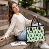 Christmas Tree Printed Tote Bag Fashion Portable Daily Use Shoulder Bag for Women Winter Holiday Shopping Handbag