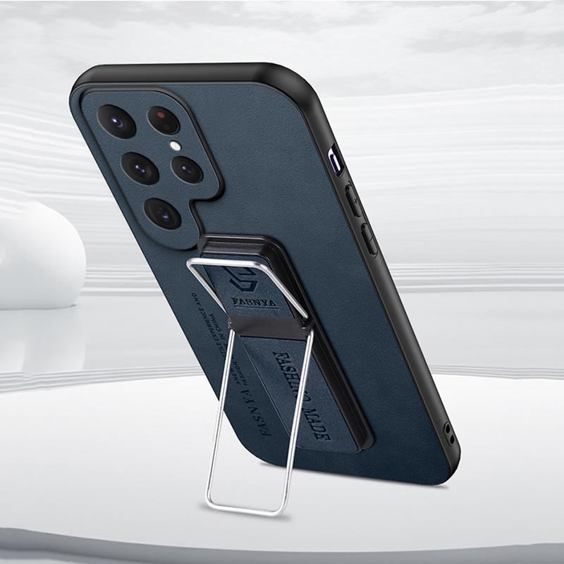 Sheepskin PU Leather Cover Case for Samsung Galaxy S24 Ultra S23 FE S22 Plus S21 S10 A73 A53 A33 A23 A55 A35 A15 A54 A34 A05 Case with Phone Bracket