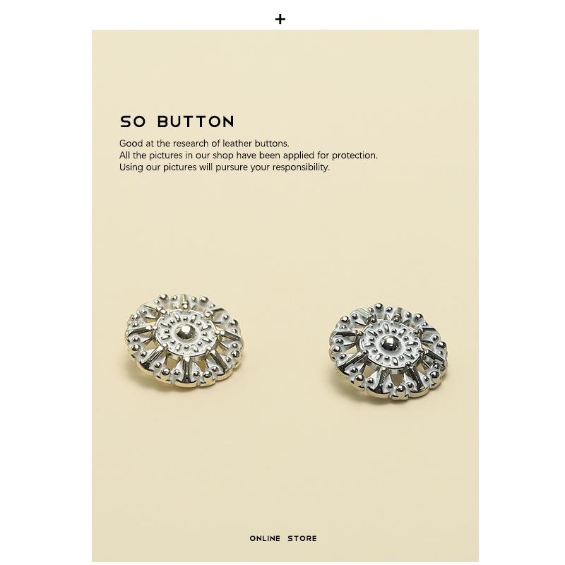 Yisen ESSTUDIO Snowflake Hollow Metal Buttons - European & American Style Jacket & Suit Leather Coat Buttons