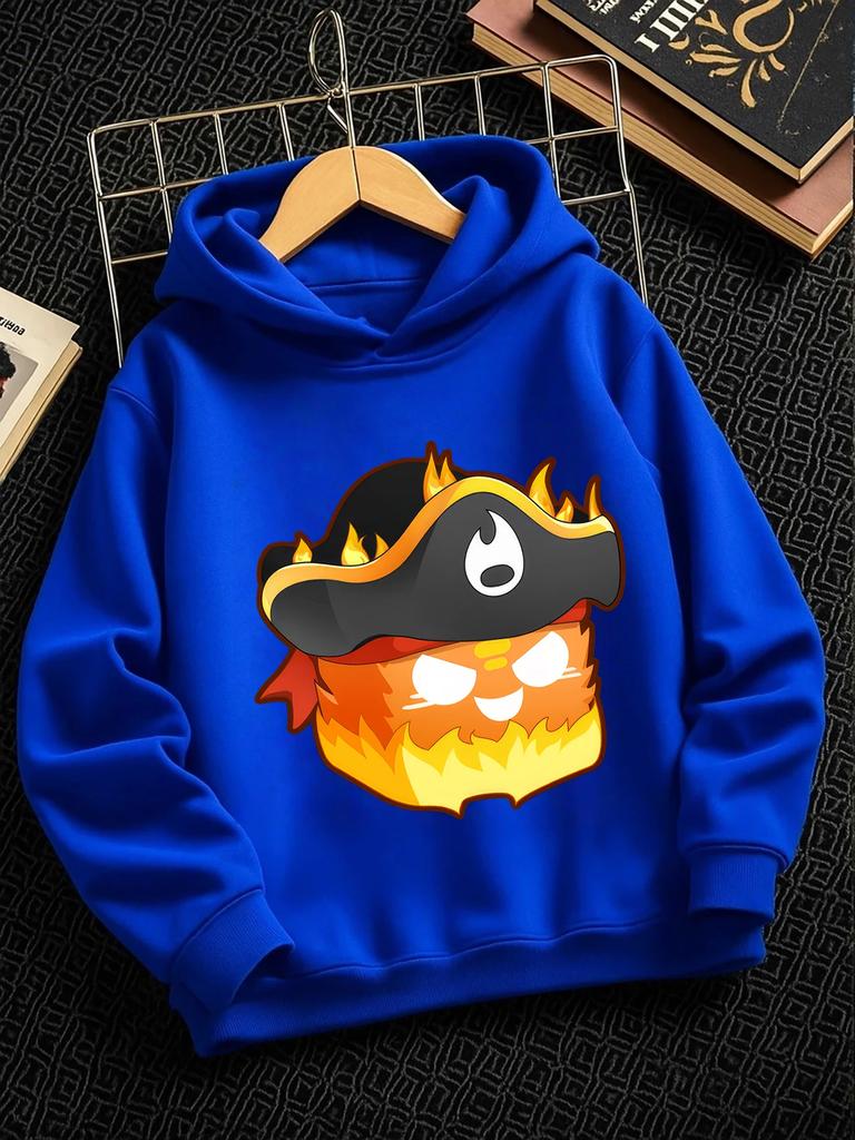 Fuzzy Fruit Box Hoodie For Children Summer Cute Crewneck Casual Age 3-14