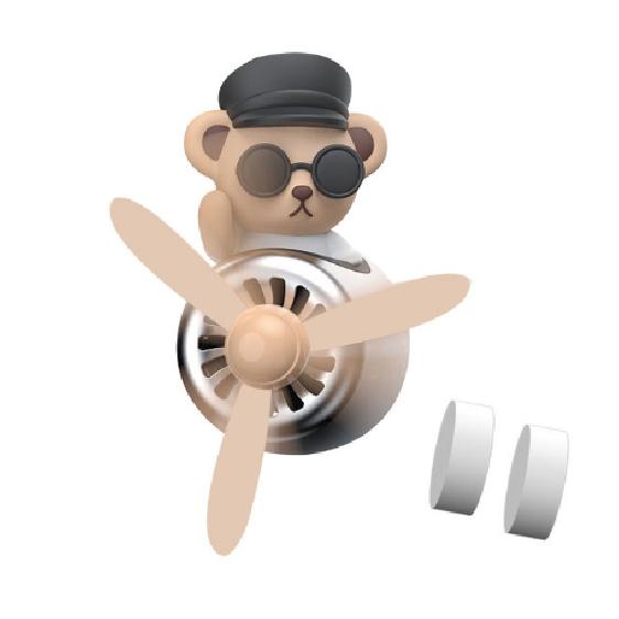 Автомобильный освежитель воздуха, автомобильный диффузор духов, зажим, медведь-пилот, вращающийся пропеллер, аромат, магнитный дизайн, автомобильный авто