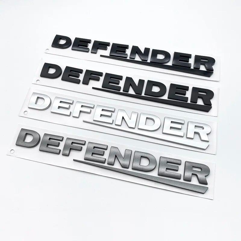 Стайлинг автомобиля, установка переднего капота и нижней части багажника, наклейка, глянцевая черная эмблема из углеродного волокна с буквами для значка Land Rover DEFENDER