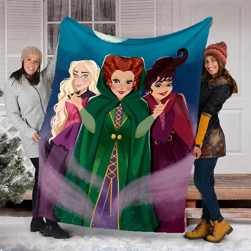 Hocus Pocus Theme Printed Blanket,Perfect for Couch, Bed, Travel & Outdoor Use | Machine Washable, Cozy & Durable.