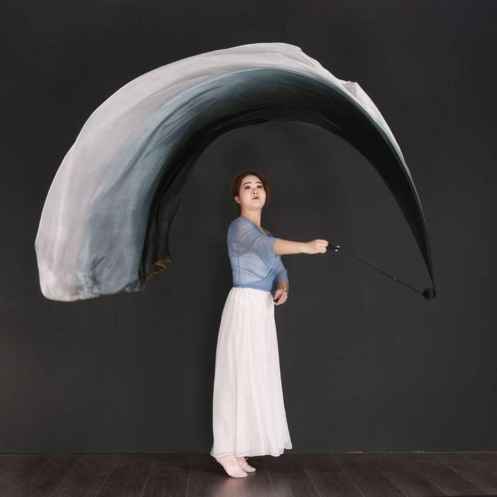 Градиентный цветной танец шелковая вуаль цепочка шар красочный серпантин шелковые флаги танцевальное представление