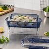 Breathable Food Container Crisper Box, with Mesh Drain Strainer, Tofu Whey Refrigerator Organizer Bin Separation Container, for Fresh Fruit Vegetable