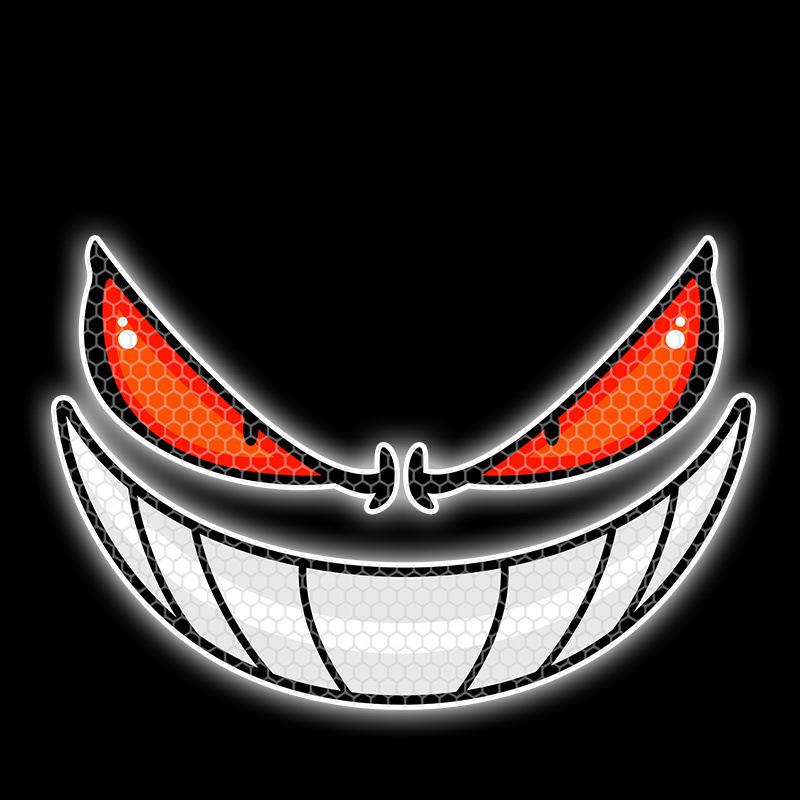 Ухмыляющиеся глаза светоотражающие наклейки для мотоциклов, предупреждающие о безопасности, декор для мотоцикла, скутера, лобового стекла, шлема, заднего кофра, наклейки, аксессуары