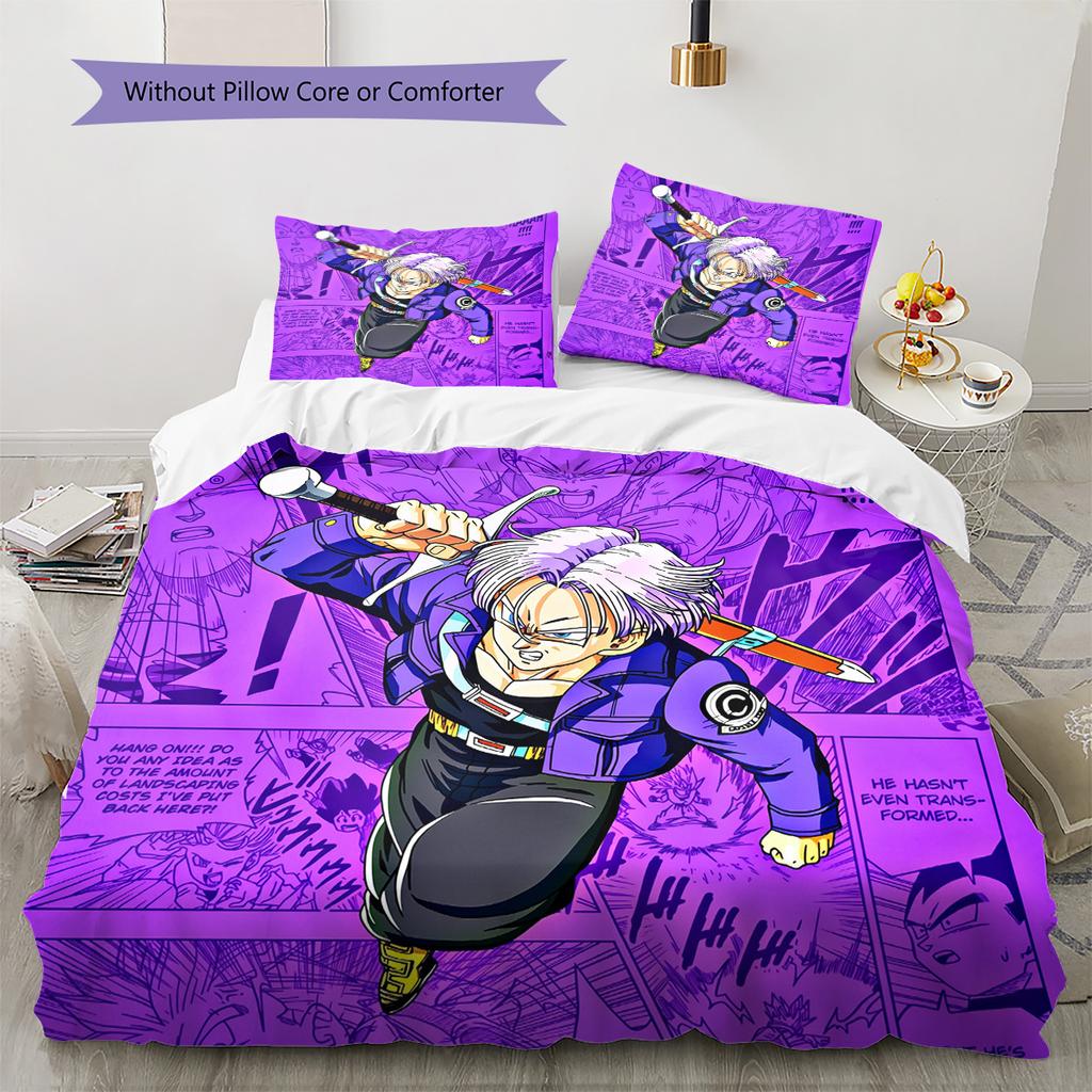 Trunks Saiyan Bedding Set, 1 Duvet Cover & 2 Pillowcases, Suitable for Home, Ideal Gift for Dragon Ball Fans