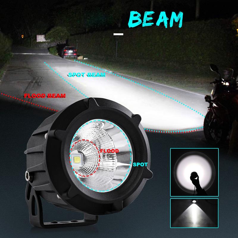 1/2 шт. светодиодная фара для мотоцикла, белая, желтая, противотуманная, дальнего света, вспомогательная лампа, универсальная