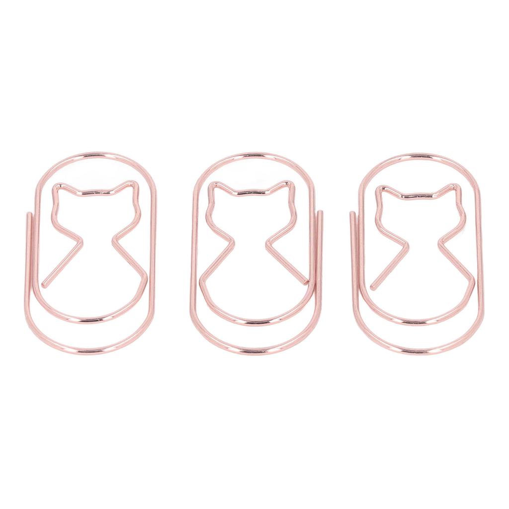 4 Box Cute Cat Paper Clip Fun Shaped Plated Paper Clamp Book Clips Wire Book for File Classification