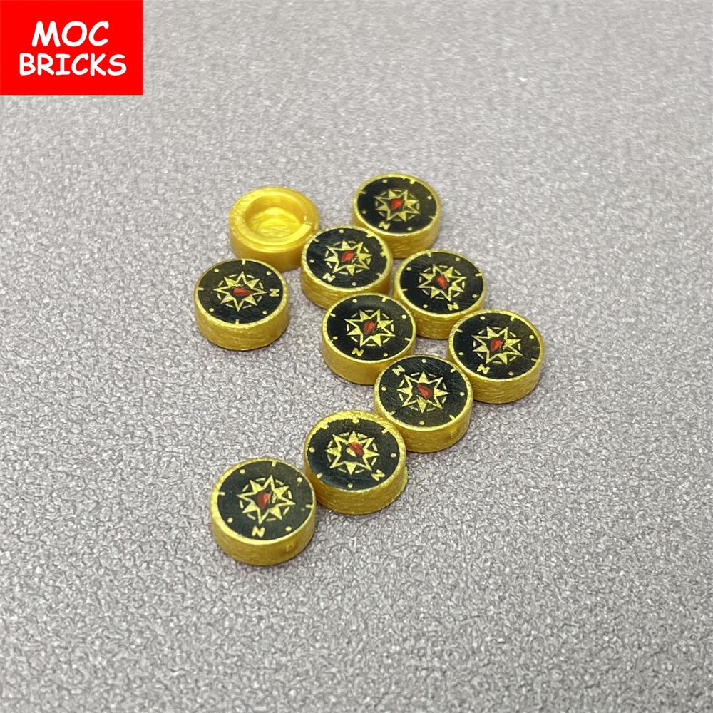 MOC Bricks DIY Printed Tile 1x1 1x2 2x2 2x3 1x4 Solar Panel Gauge Map Compass Assembled Building Block Accessories Kids Toy Gift