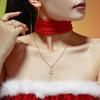 Gold-Plated Sugar Cube Christmas Tree Pendant Necklace with Zircon Inlay - Romantic Gift for Girlfriend