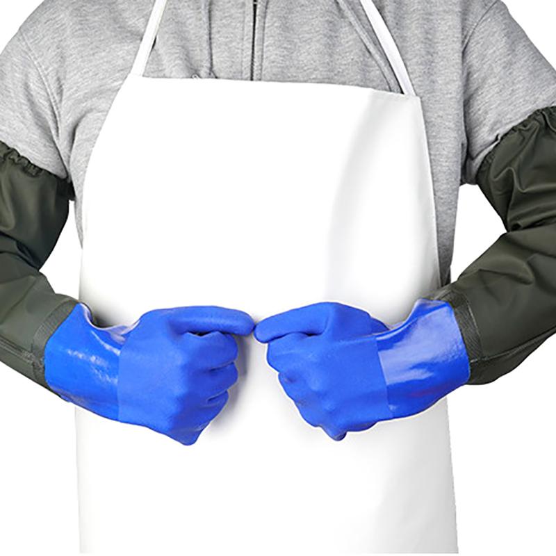 1 Pair Long Waterproof Drain Cleaning Gloves Chemical Resistant Gloves Pvc Reusable Heavy Duty Long Rubber Gloves