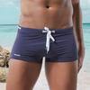 Мужские шорты для плавания с низкой посадкой, однотонные пляжные облегающие плавки с завязкой на талии, купальник