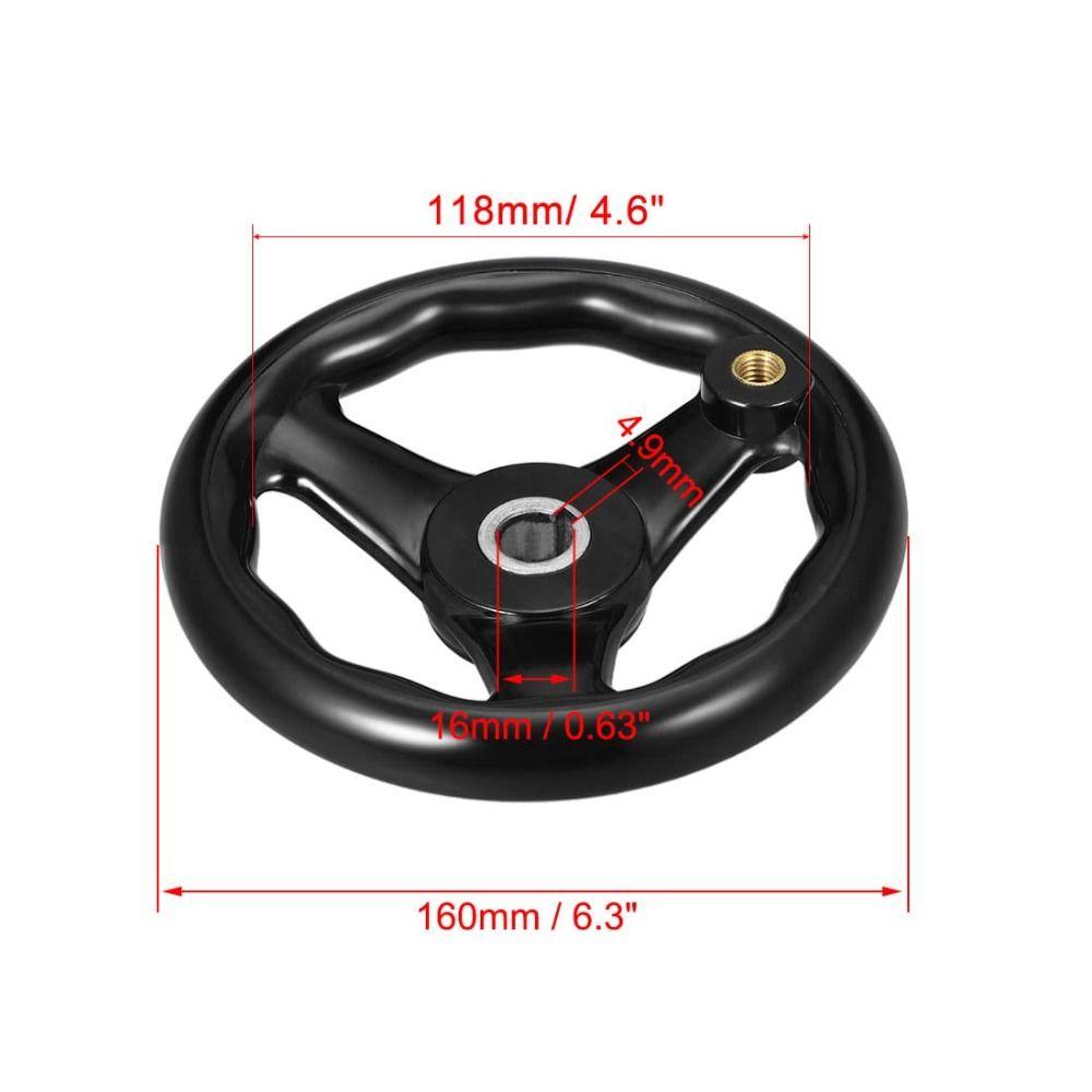 16mm Hole Diameter Lathe Hand Wheel 0.63 x 6.3in Hand Wheel Durable Universal Handwheel Grinders