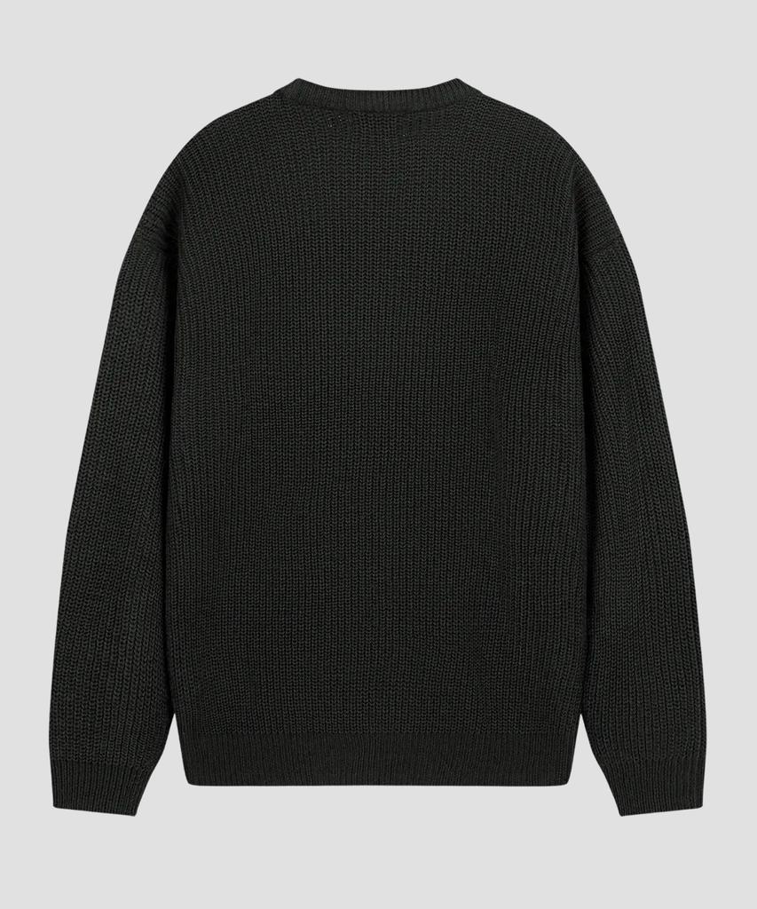 AGOD Crew Neck Rib Oversized Hazzi Knit [Charcoal]