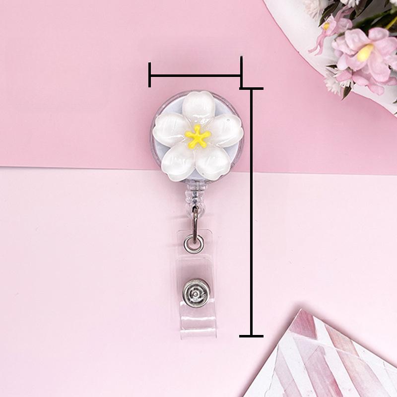 Милый прозрачный цветочный бейдж-ролик для женщин, выдвижной, с зажимом для ID-карты работника, держатель для бейджа с ID-картой врача, медсестры