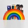 with 5 Grids Office Storage Box Acrylic Makeup Brush Storage Rack Rainbow Pen Holder  Makeup Tool