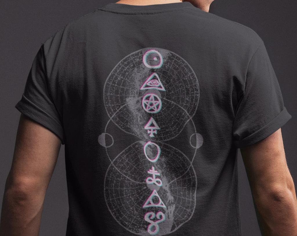 Глитч Оккультный Эзотерический Футболка, Дерзкая Готическая Языческая Эстетическая Одежда Графические Футболки Ретро Уличная Одежда Высококачественная Мужская Новая Футболка