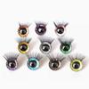 12mm Glitter Crystal Eyes 10 Colors Eyes with Eyelash High Quality Eyes Crafts  Doll Accessories