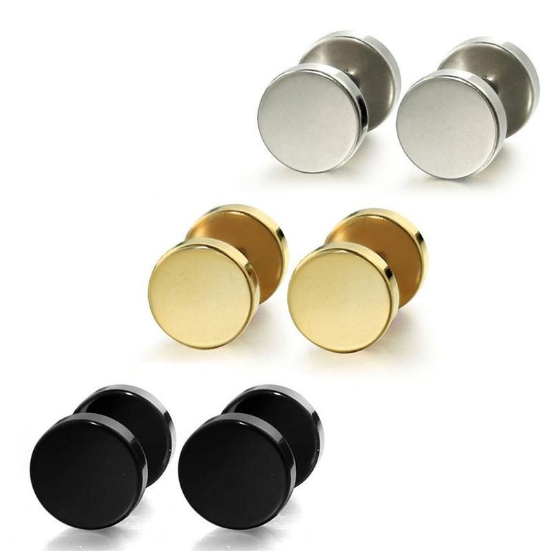 Lovely Beautiful Fashion Accessories Mix Colorful Round Dumbbell Stainless Steel Earrings Exquisite Elegant Women All-Match Jewelry