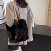 Women Plush Shoulder Bag Fluffy Furry Satchel Bag Large Capacity Fuzzy Purse Handbag for Work Travel Shopping CLE