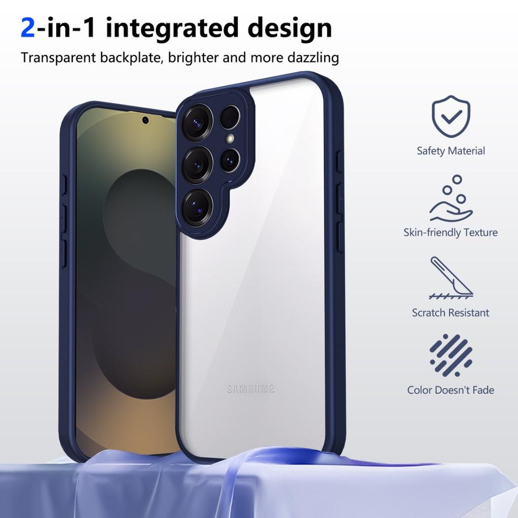 Прозрачный мягкий чехол для телефона для Samsung Galaxy S25 S24 S23 S22 Plus Ultra S21 S20 FE Противоударный защитный чехол Твердая акриловая оболочка