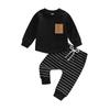 Baby Boy Fall Winter Outfits Casual 2PCS Pants Set Long Sleeve Sweatshirt Tops and Drawstring Sweatpants Joggers