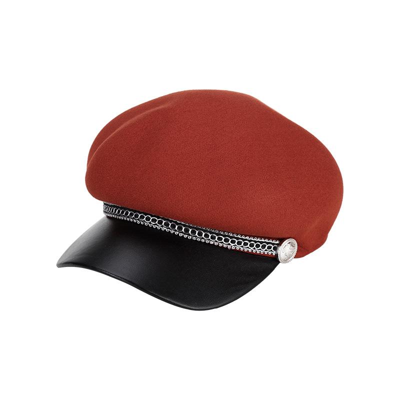Octagonal hat autumn and winter ladies popular imitation woolen fashion beret cold warm hats
