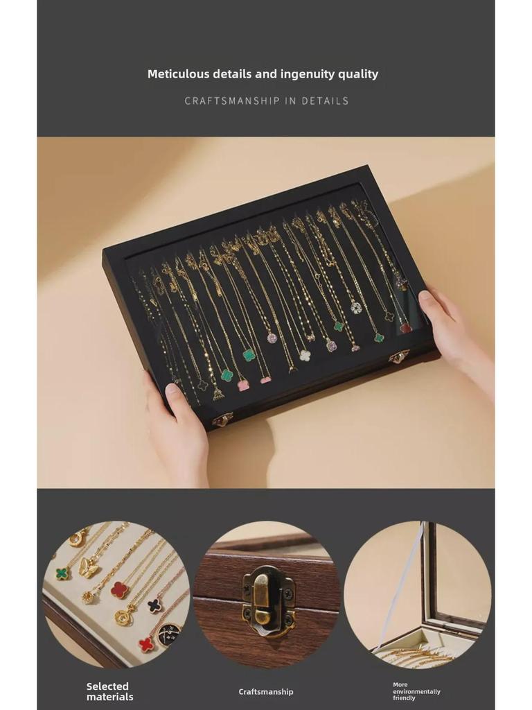 Роскошная бархатная шкатулка для демонстрации ювелирных изделий: ожерелий, браслетов и цепочек