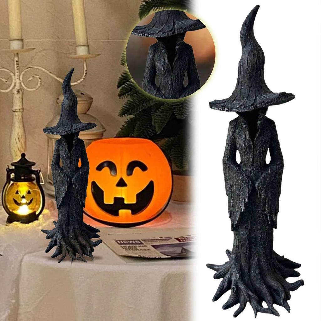 Witch Figurines Halloween Tabletop Decors Ghostly Charm Table Decors Resin Halloween Figures for Party Display